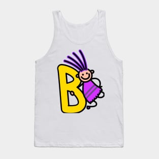 Letter B for girls alphabet Kids Colorful Cartoon Character Tank Top